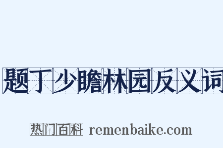 题丁少瞻林园反义词是什么意思的图片